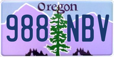 OR license plate 988NBV