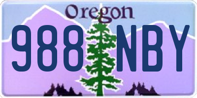 OR license plate 988NBY