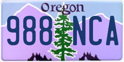 OR license plate 988NCA