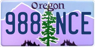 OR license plate 988NCE