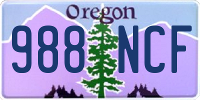 OR license plate 988NCF