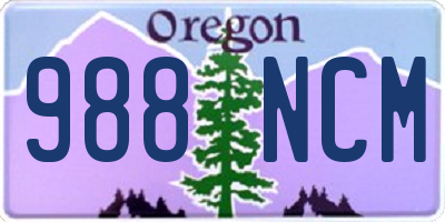 OR license plate 988NCM