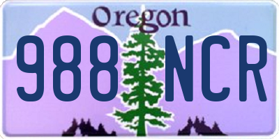 OR license plate 988NCR