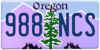OR license plate 988NCS