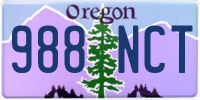 OR license plate 988NCT