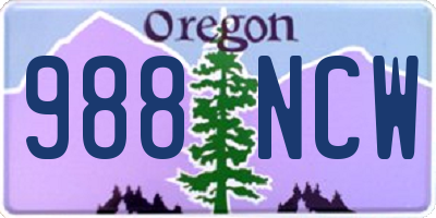 OR license plate 988NCW