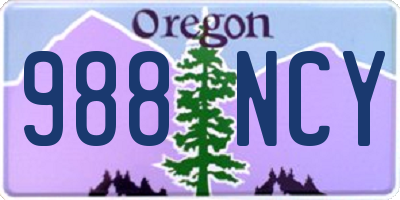 OR license plate 988NCY