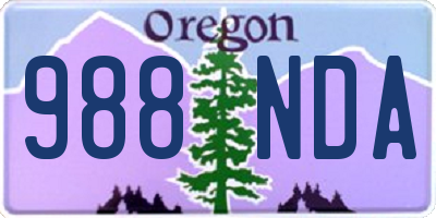 OR license plate 988NDA