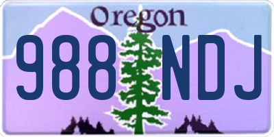 OR license plate 988NDJ