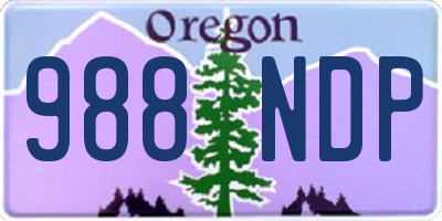 OR license plate 988NDP