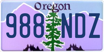 OR license plate 988NDZ