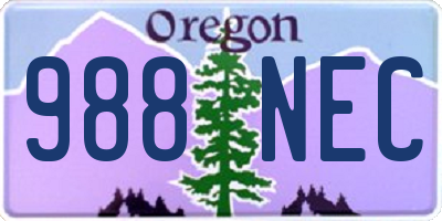 OR license plate 988NEC