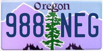 OR license plate 988NEG