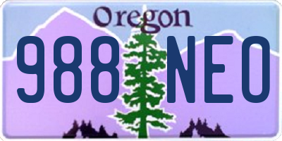 OR license plate 988NEO