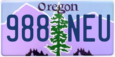 OR license plate 988NEU