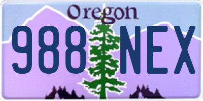 OR license plate 988NEX