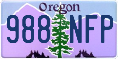 OR license plate 988NFP