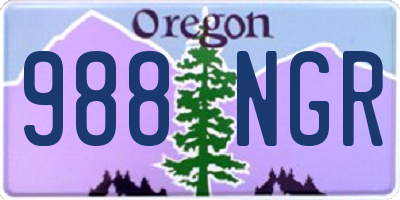 OR license plate 988NGR