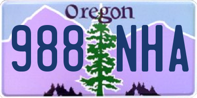 OR license plate 988NHA