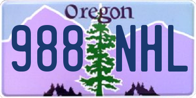 OR license plate 988NHL