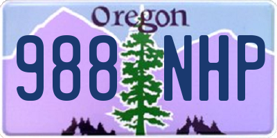 OR license plate 988NHP