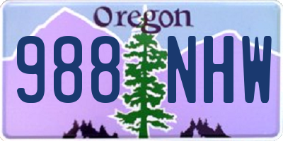 OR license plate 988NHW