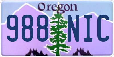 OR license plate 988NIC
