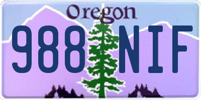 OR license plate 988NIF