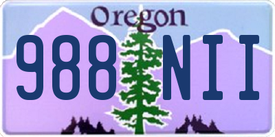 OR license plate 988NII