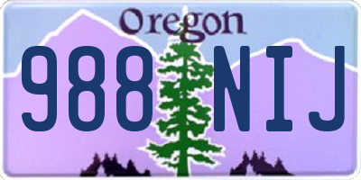 OR license plate 988NIJ