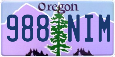 OR license plate 988NIM