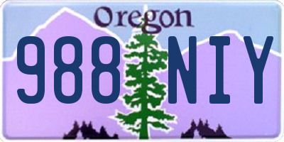 OR license plate 988NIY