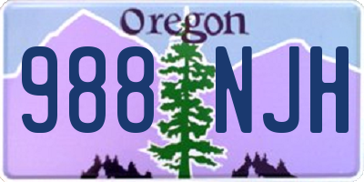 OR license plate 988NJH