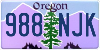 OR license plate 988NJK