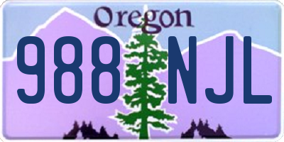 OR license plate 988NJL