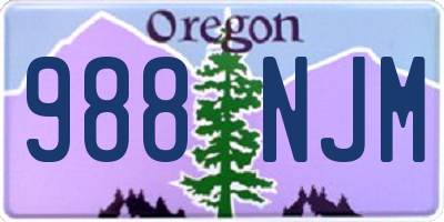 OR license plate 988NJM