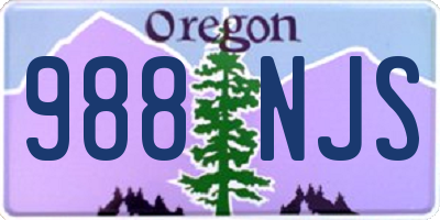 OR license plate 988NJS
