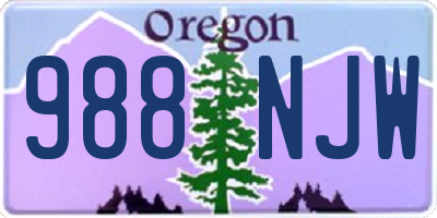 OR license plate 988NJW