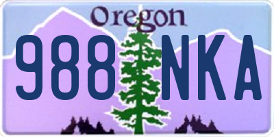 OR license plate 988NKA