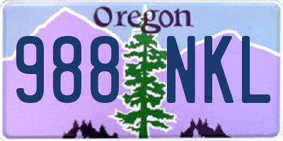 OR license plate 988NKL