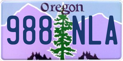 OR license plate 988NLA