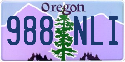 OR license plate 988NLI