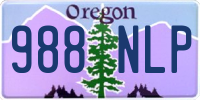OR license plate 988NLP