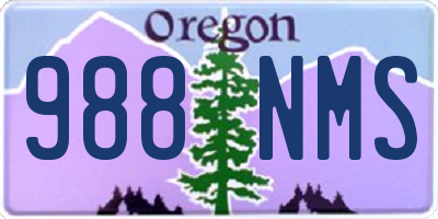 OR license plate 988NMS