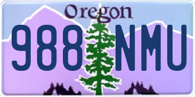 OR license plate 988NMU