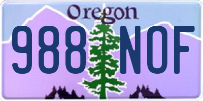 OR license plate 988NOF