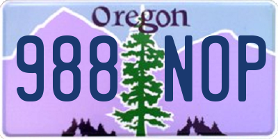OR license plate 988NOP