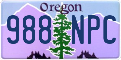 OR license plate 988NPC