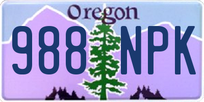 OR license plate 988NPK