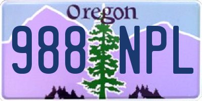 OR license plate 988NPL